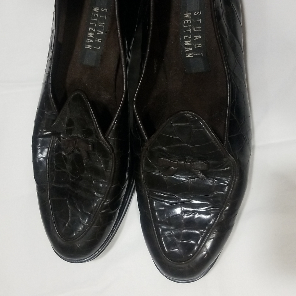 Brown patten leather loafers